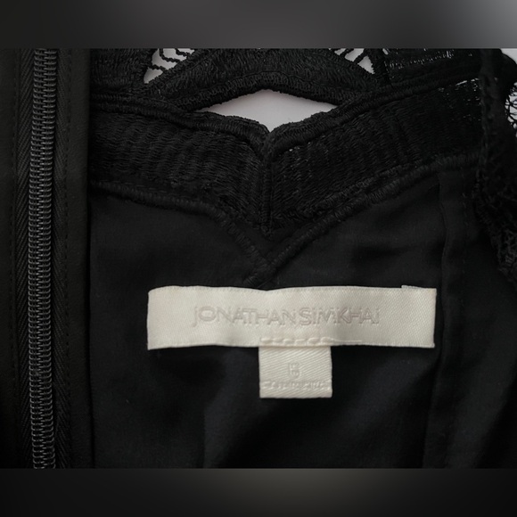 Jonathan Simkhai Skirt Black Corded Cutout Linear Godet Trumpet Lace Whimsigoth - Picture 6 of 11